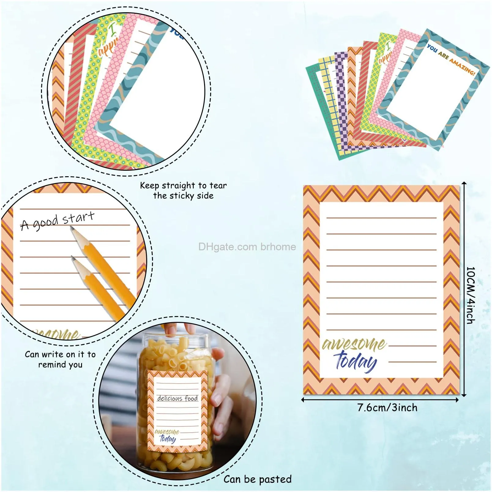 Notes Inspirational Sticky 480 Sheets Motivational Notepads Appreciation Note Assortment Funny Memo Pads Adhesive Pad For Reminder Stu Amhyw