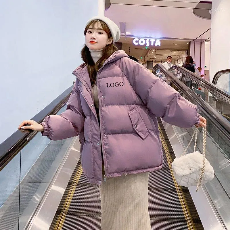 Trenchs de femmes Manteaux de coton personnalisés Logo personnalisé Hiver Loose Down Ins Port Style Harajuku Bread Tide 2023