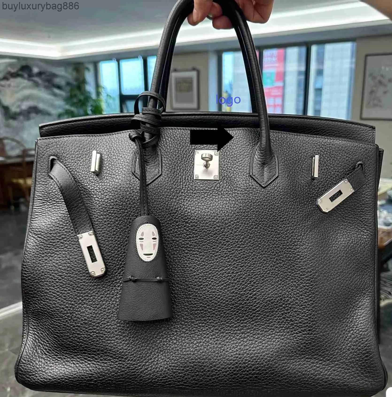 Designer-Tasche Handtasche Togo Schwarz Noir Silber Hardware Birk 51 cm groß Hübsche neue klassische Handtasche handgefertigt Wachsfaden Mode TOP-Qualität Umhängetasche Luxus ygf