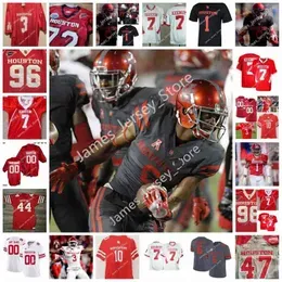 American College Football Wear NCAA Custom UH  Cougars College Football Jersey 4 Ta'Zhawn Henry 10 Sofian Massoud 34 Mulbah Car 21 St