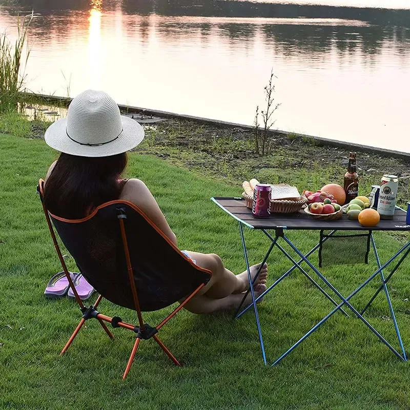 Mobili da campeggio Sedia da viaggio ultraleggera pieghevole Sedia da campeggio per esterni Superhard ad alto carico Sedia da spiaggia portatile per escursionismo Picnic Sedile da pesca 231024