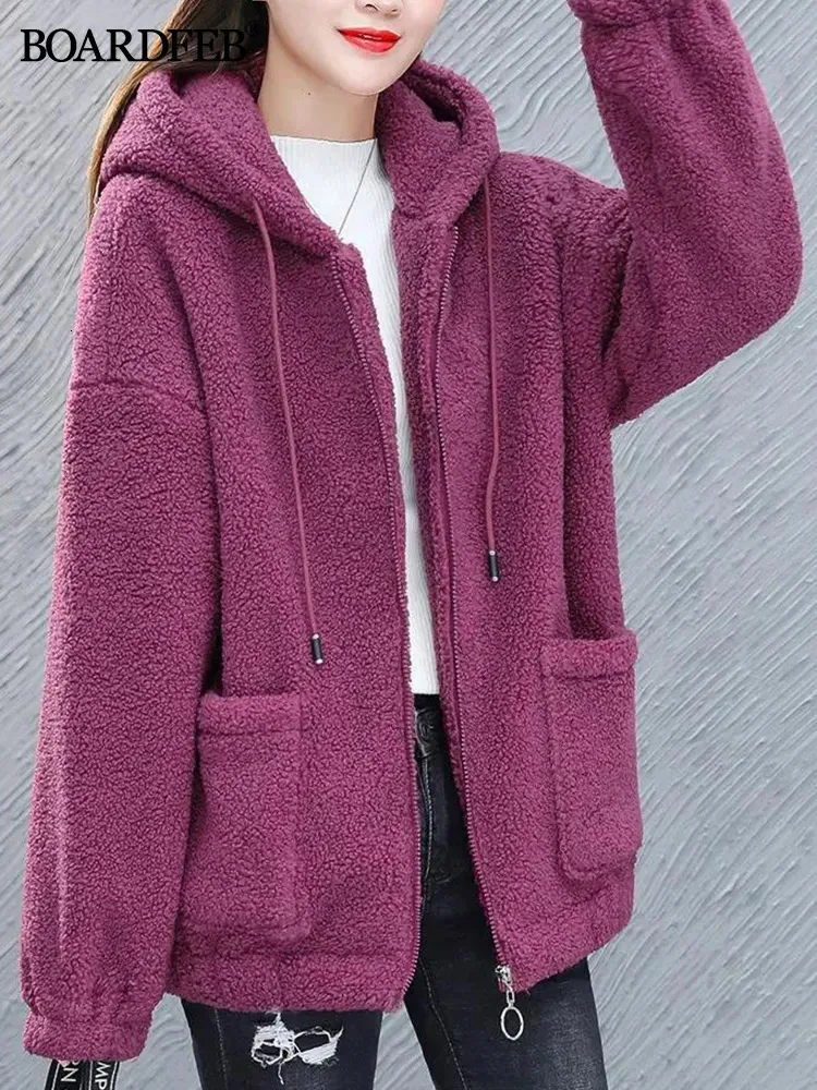 Sweats à capuche pour femmes Sweatshirts Femmes Polaire Pull à capuche Solide Agneau Cachemire Cardigan Veste Manteau Dames Casual Peluche Automne Hiver À Manches Longues Couverture En Coton 231023