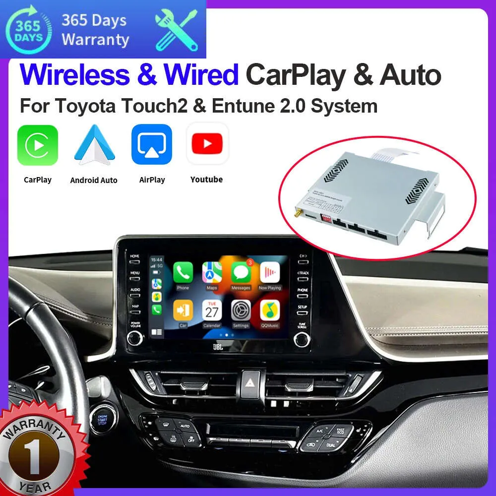Nowy samochód bezprzewodowy Apple Carplay Android Auto dla Toyota Touch2 Entune2.0 Highlander Tundra Sienna Prius Yaris Camry Cr Moduł
