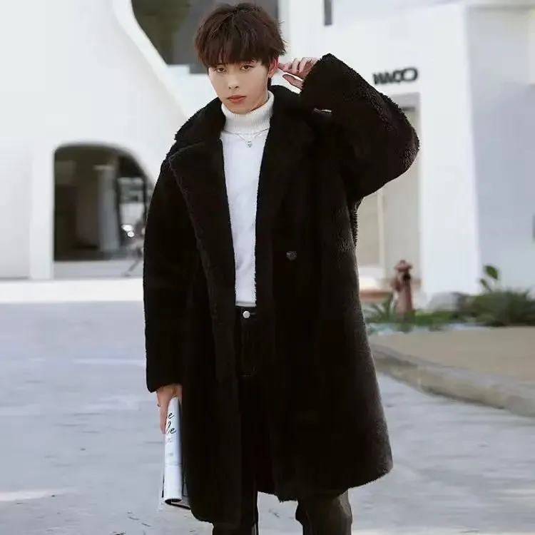 Mens long teddy coat hot sale