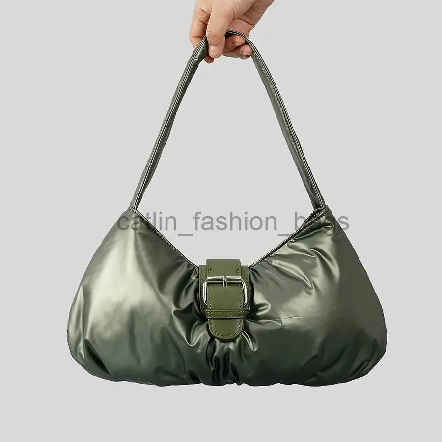 Shoulder Bags Bags Fashion Soft Inflatable Arm Bag Designer Women's Shoulder Bag Luxury Silver Nylon Women's Handbag Down Cotton Handbagcatlin_fashion_bags