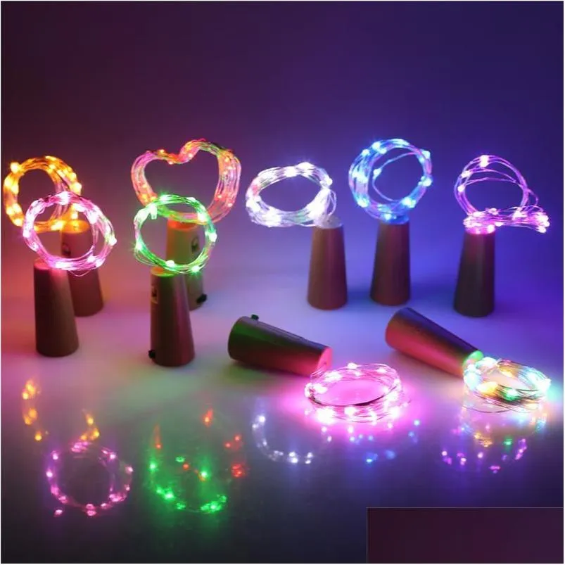 Led Strings Diy Bottle String Lights Christmas 2M Sier Wire Fairy Lighting For Wedding Halloween Party Decor Drop Delivery Holiday Dhyzn