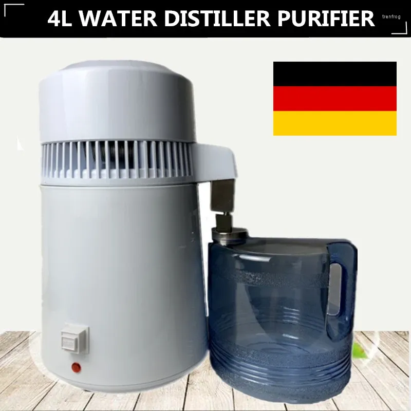 Pure Water Distiller 4L Dental Distilled Machine Filter Rostfritt stål Electric Distillation Purifie