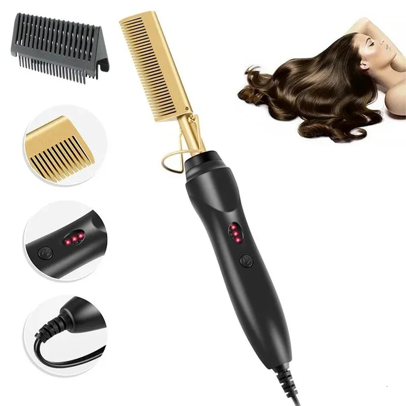 Hair Straighteners 2 in 1 Straightener Curler Wet Dry Electric Heating Comb Flat Iron Straightening Styling Tool Home Appliances hjgyu 231023