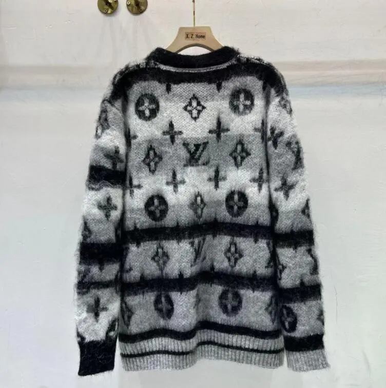 Women s Long Sleeve Knitwear Pullover Sweater Casual Crew Neck Slim Fit Black Wool Blend Embroidered Letter Pattern
