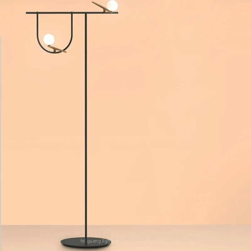 Postmodern minimalistisk kreativ fågelgolvlampa personlighet design smidesjärn modell rummet lampa 110-265v ZL0016