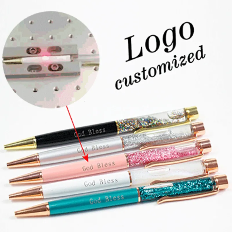 Ballpoint Pens 1pc Gold Foil Metal Office Birthday Gifts Engraved Name Private Laser Customized Pen 231023