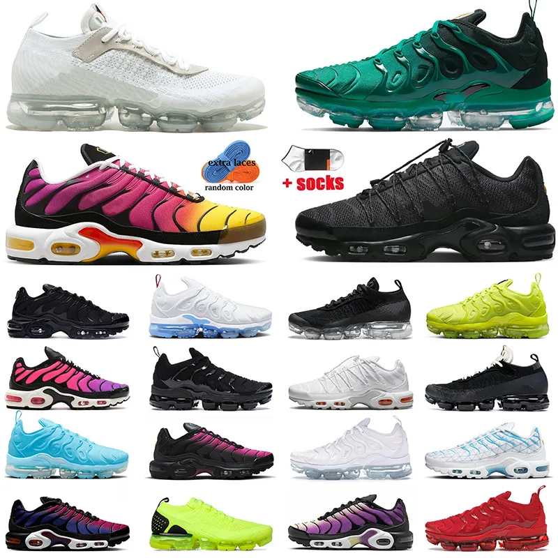 nike tn plus air vapormax plus vapor max plus airmaxs Utility Clean White Marseille Metallic Silver Terrascape France FC Barcelona【code ：L】Mens Trainers Big Size Sneakers Designer