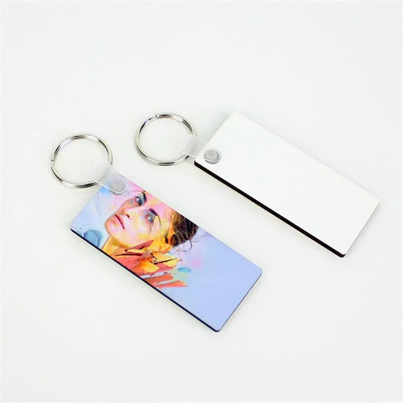 Sublimation Blank Keychain Transfer Coating Heat Transfer Blank Wood Painting Pendant DIY Key Chain Wedding Gifts