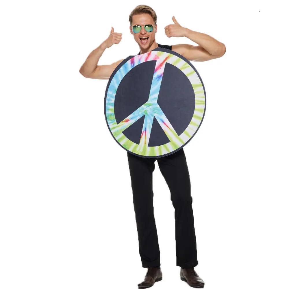 cosplay Eraspooky New Arrival Adult Peace Sign Costumes for Halloween Purim Carnival Party Novelty Round Design One Size Unisex Costumecosplay