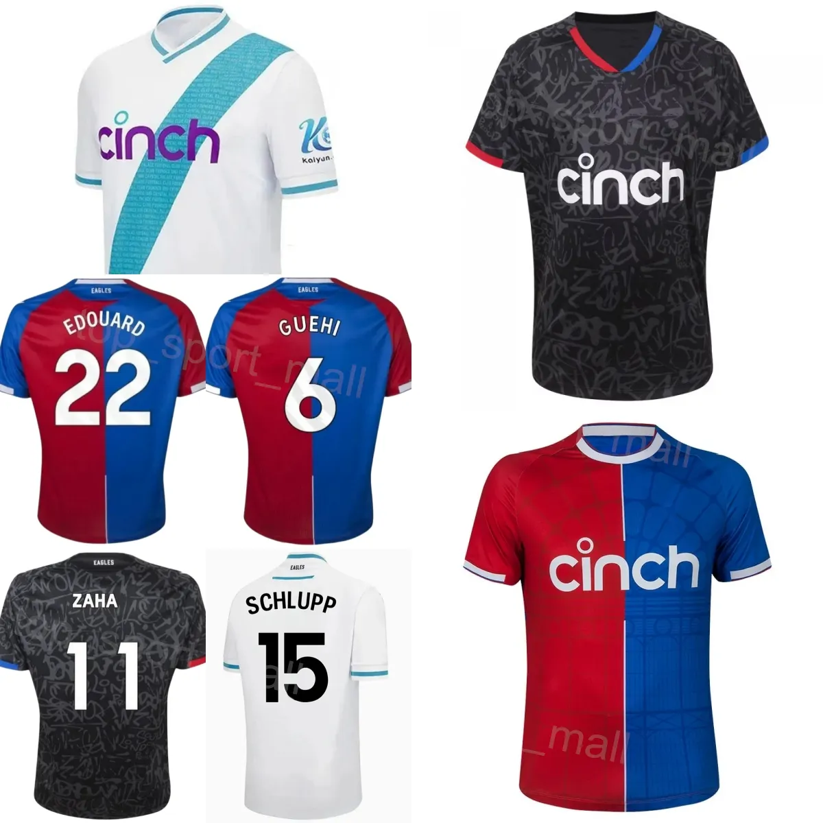 Crystal Soccer Palace 22 Odsonne Edouard Jersey 23-24 Club Team FC 16 Joachim Andersen 14 Jean-Philippe Mateta 3 Tyrick Mitchell 1 Sam Johnstone Kits de maillots de football