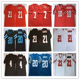 Men Vintage Michael Vick Brett Favre Deion Sanders Steve Bartkowski Football Ed Mn Jersey Red Black White Cheap