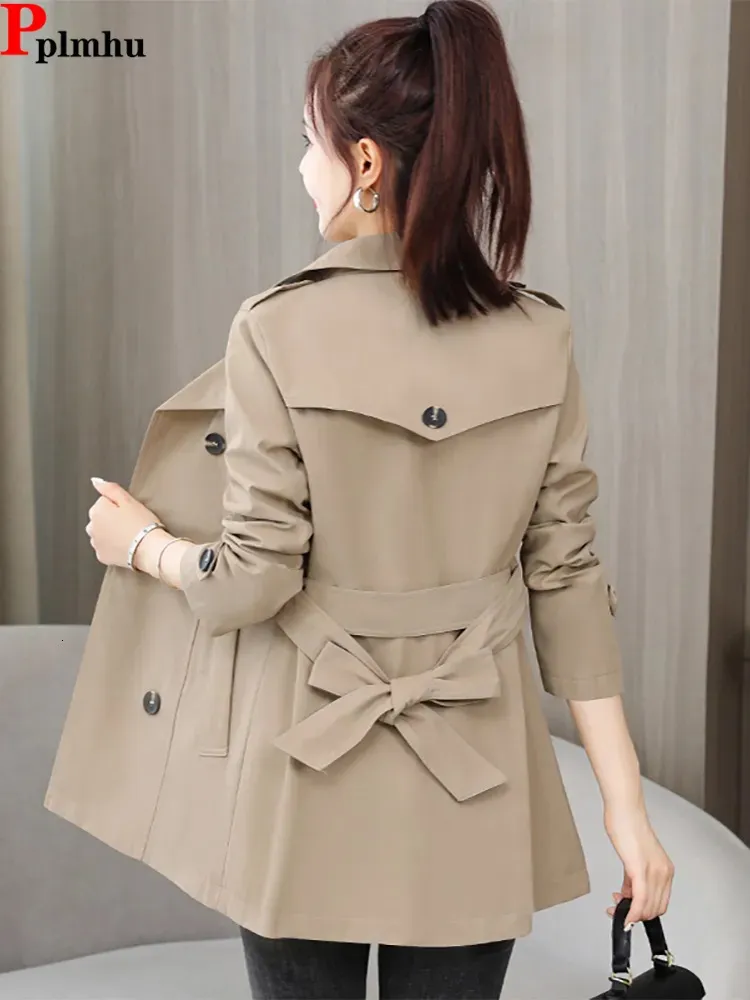 Korean Gabardina Fashion Womens Double Breasted Cheap Trench