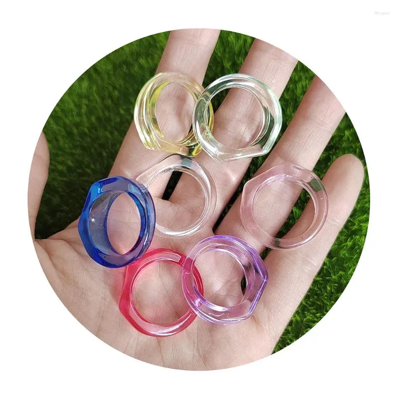 Anneau rond en plastique à fleurs décoratives, Base de 18mm, bagues vierges pour la fabrication de bijoux pour enfants