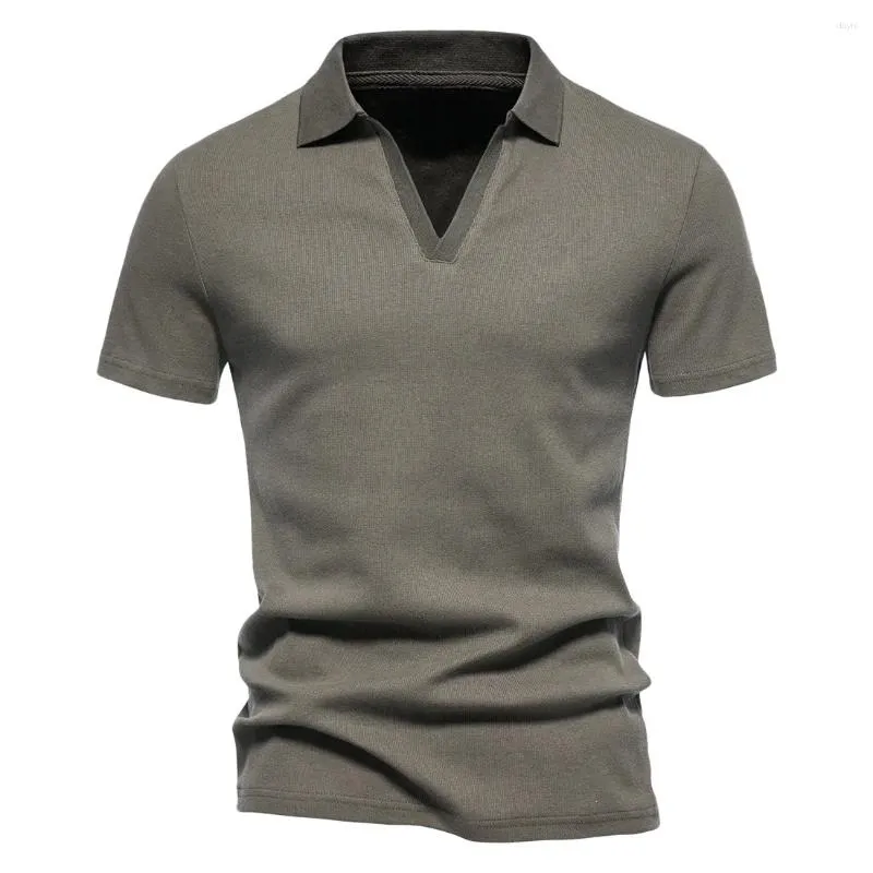 T-shirts pour hommes Henley Collar Summer Casual Solid Color Chemise à manches courtes pour hommes Polo Haute Qualité Coton American Vintage Fitness 5XL