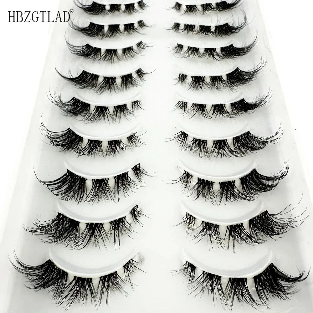 False Eyelashes 10pairs Mink Invisible Band Lash Extension Natural Cross Cluster Fairy 3D Faux Big Eye Long Fake Lashe 231024