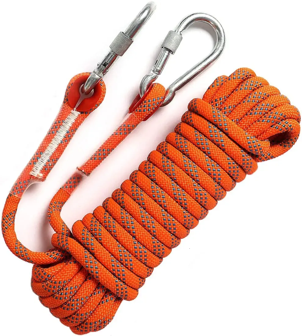 10mm Outdoor Climbing Rope With Steel Hooks Static Rock Climber