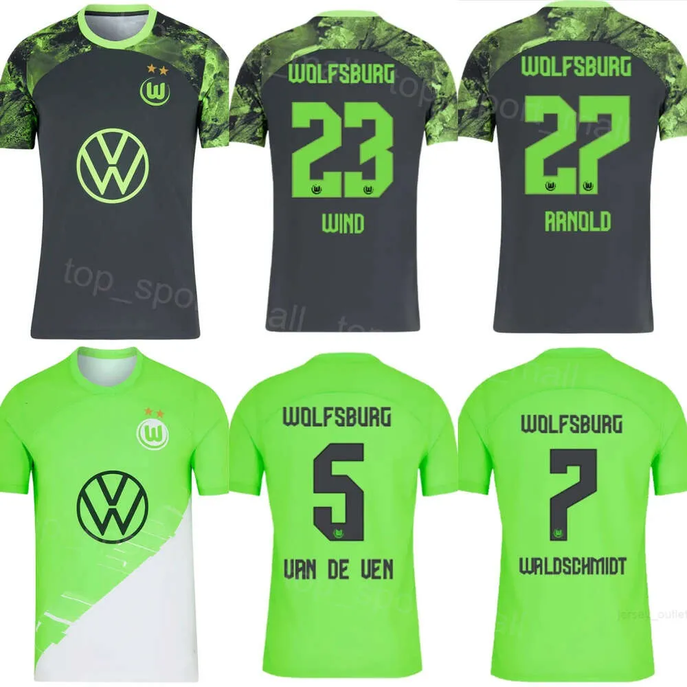 Club Team 23 24 Calcio VfL Wolfsburg Maglie FC 23 WIND 21 MAEHLE 11 TOMAS 31 GERHARDT 4 LACROIX 32 SVANBERG 19 MAJER 20 BAKU 27 ARNOLD 5 ZESIGER CERNY Kit maglia da calcio