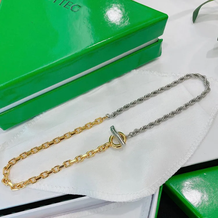 Desinger touwkettingen voor mannen Goth goud en zilver kleur met letters verweven ketting roestvrijstalen kettingen lengte 40m choker voor hiphop mode cadeau