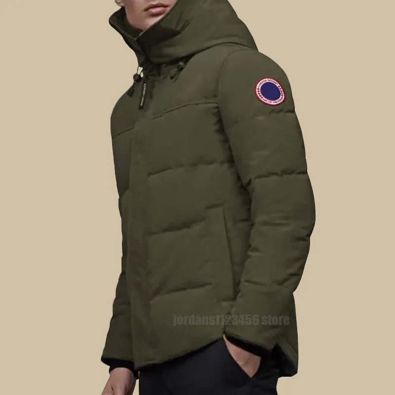 Piumini parka da uomo canadesi di design giacche invernali con cappuccio per esterni giacca canadese coppia cappotto d'oca verde M1023