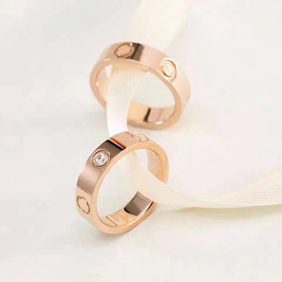 liefdesring herenringen klassieke heren titanium staal ontwerper voor dames luxe geschenken vrouw meisje goud zilver rosé goud 5 mm sieraden