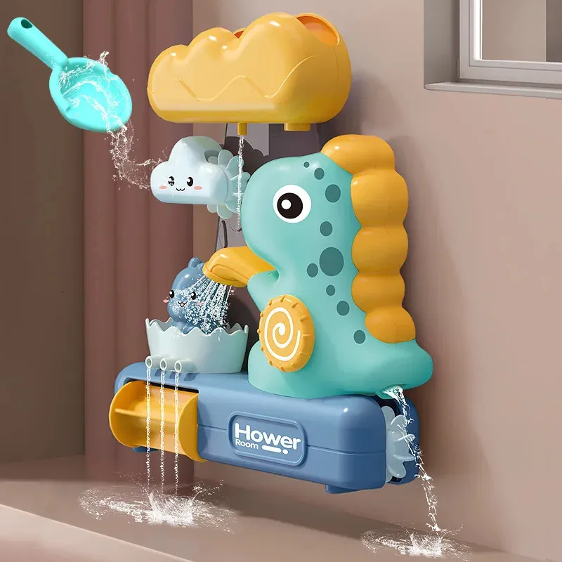 Baby Bath Toys Cartoon Dinosaur Baby Bath Toys Animal Sprinkler Waterwheel Water Spray Toy Bathroom Bathing Bathtub Shower Game for Kids Gift 231024