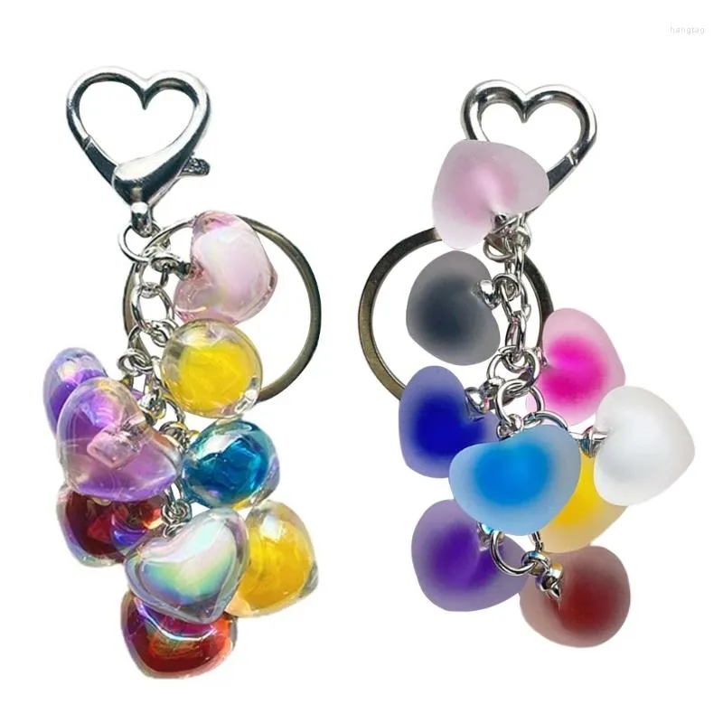 Keychains Small Bright Side Foggy Penetration Love Heart Buckle Keyring