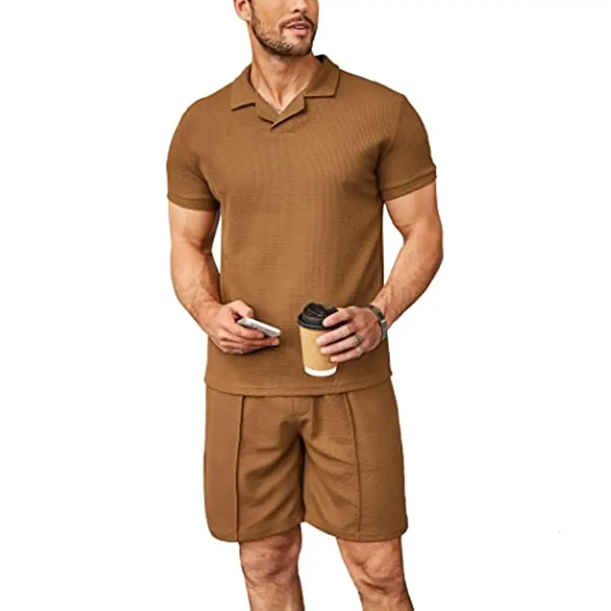 Survêtements pour hommes Polo et short pour hommes Ensemble d'été 2 pièces Tenues Mode Casual Polo à manches courtes Ensemble de survêtement pour hommes S-3XL Vêtements pour hommes 231021