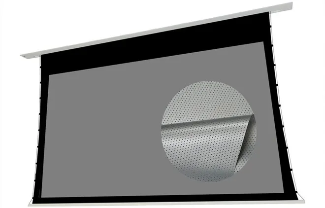 Acoustically Transparent Retractable Rising Screen Electric Acoustically Transparent Projector Screen - Integrated Ceiling ...