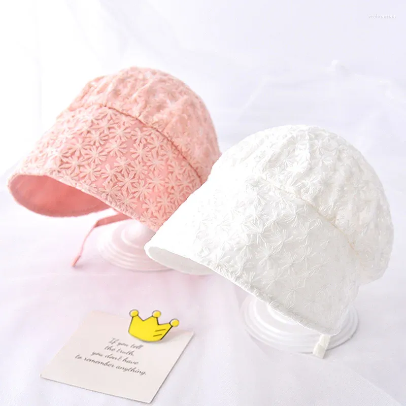 Hats Girl Infant Soft Bonnet Cap Lace Flower Baby Hat Princess Summer Toddler Sun Born Pography Props