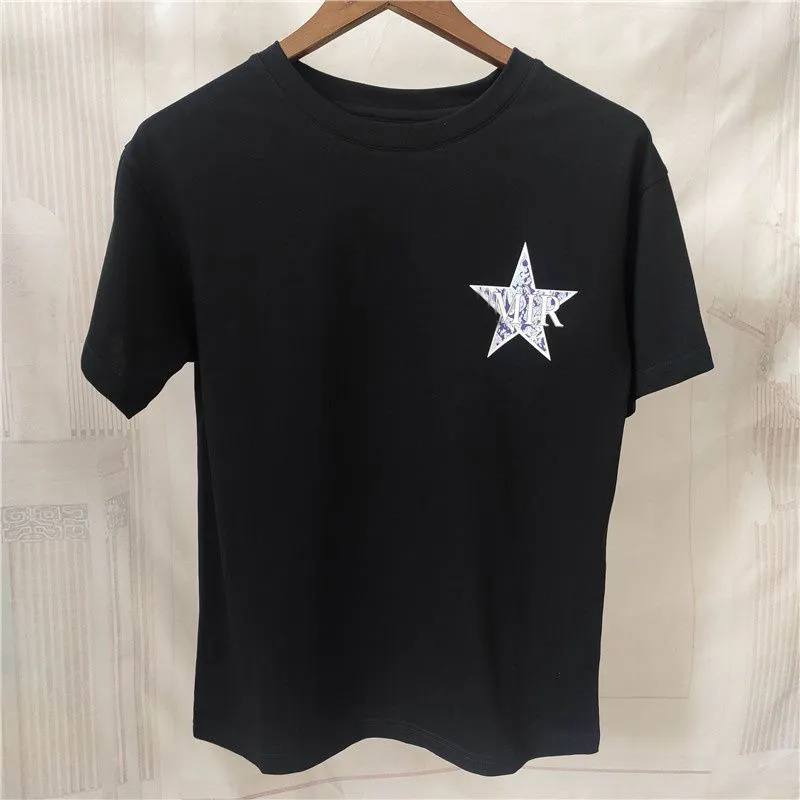 Men's T-Shirts Star Pattern Letter Print Brand Men Short-sleeved T-shirt Outfits Tee Shirt Homme Summer O-Neck Tshirt