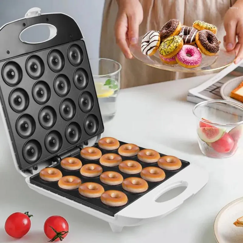 صانعي الخبز Mini Dounut Maker-1400W DSP آلات الإفطار الآلي تسخين 16 فتحة على كلا الجانبين ترموستات قابلة للتعديل