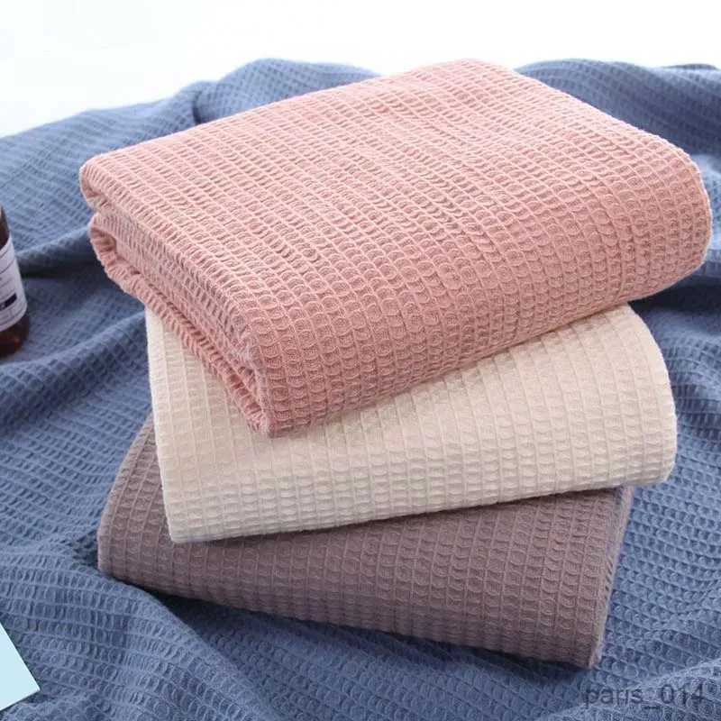Multifunctional Plaid Cotton Waffle Blanket For Summer Perfect For