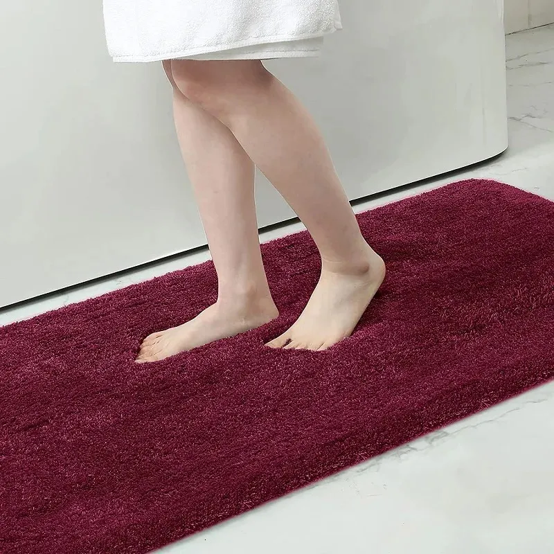 Bath Mats Inyahome Shaggy Thick Bathroom Mats Machine Wash Dry Bath Mats for Bathroom Plush Absorbent Bathroom Rugs and Mats Non Slip 231024