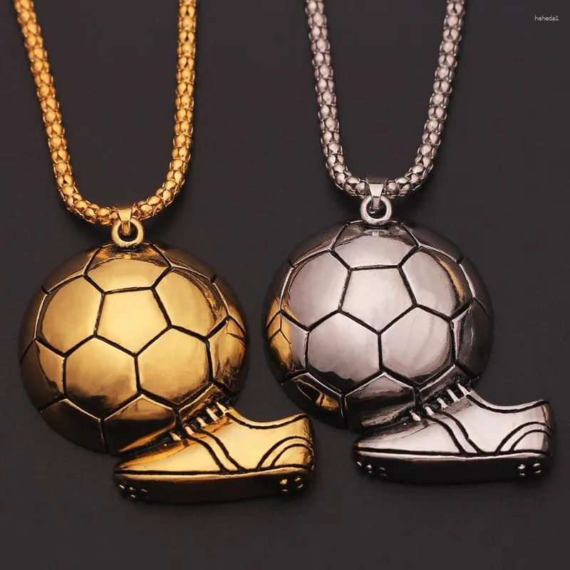 Collane con ciondolo Design alla moda Scarpa da calcio Sneaker Pendenti Collana Lega di calcio Palla Gioielli Catena a maglie per uomo Regalo con fascino sportivo