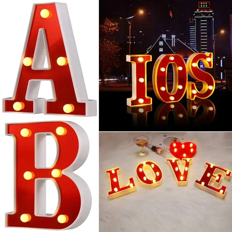 Red-Plastic-Letter-LED-Night-Light-Marquee-Sign-Alphabet-Lights-Lamp-Home-Club-Outdoor-Indoor-Party