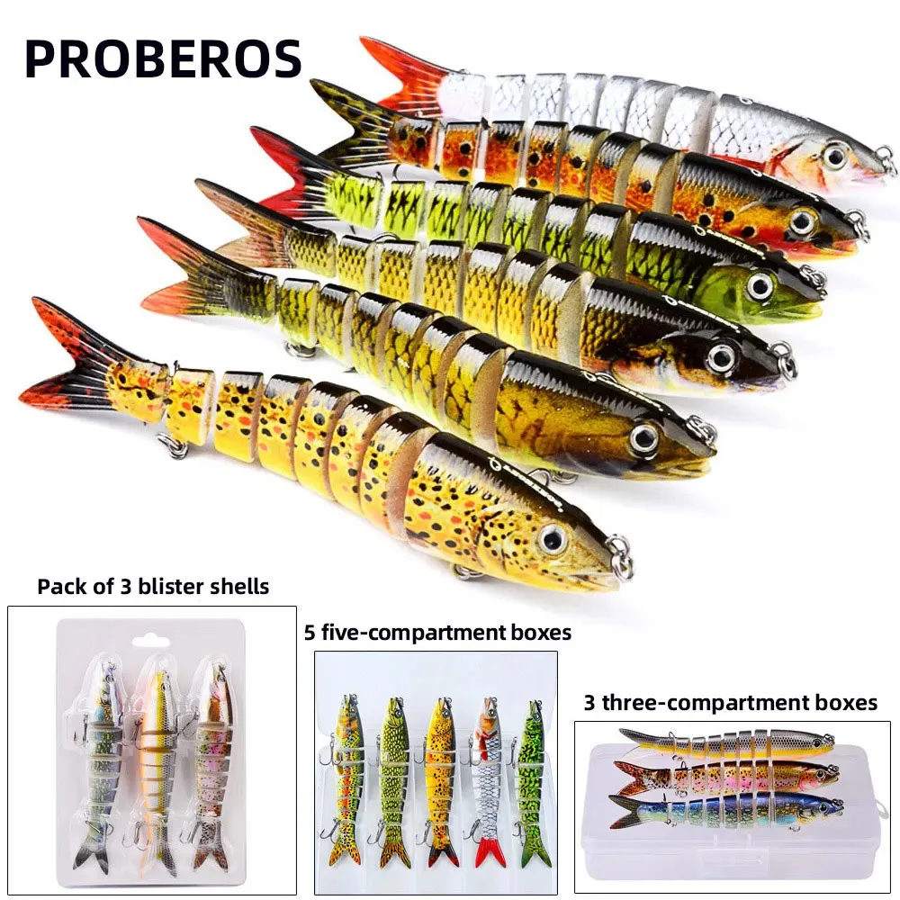 Baits Lures 1328cm19g Wobbler Fishing Lure Multi Jointed 8 Segments Artificial Hard Bait Swimbait Plastic Tackle For Bass Pike 231023