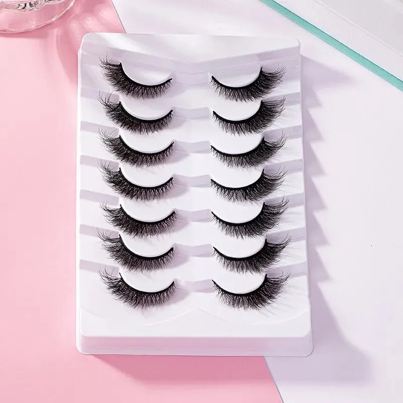 False Eyelashes 7 Pairs Pack 3D Wispy Cat Eye Fake Lashes Natural Look 231024