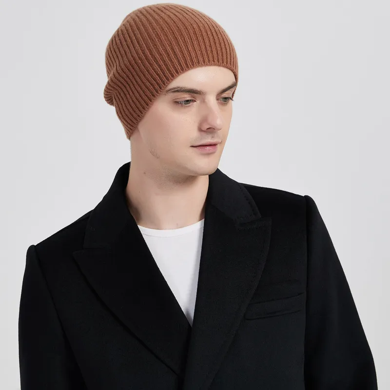 High Quality Knitted 100 Wool Mens Knit Skull Cap For Men Perfect For