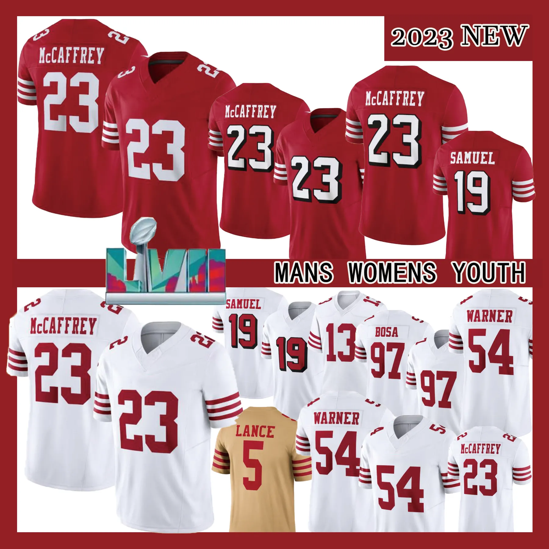 Christian McCaffrey Bullock Purdy American Football Jerseys Shirt Trey Lance Nick Bosa George Kittel Dipo Samuel Fred Warner Jerry Rice Joe