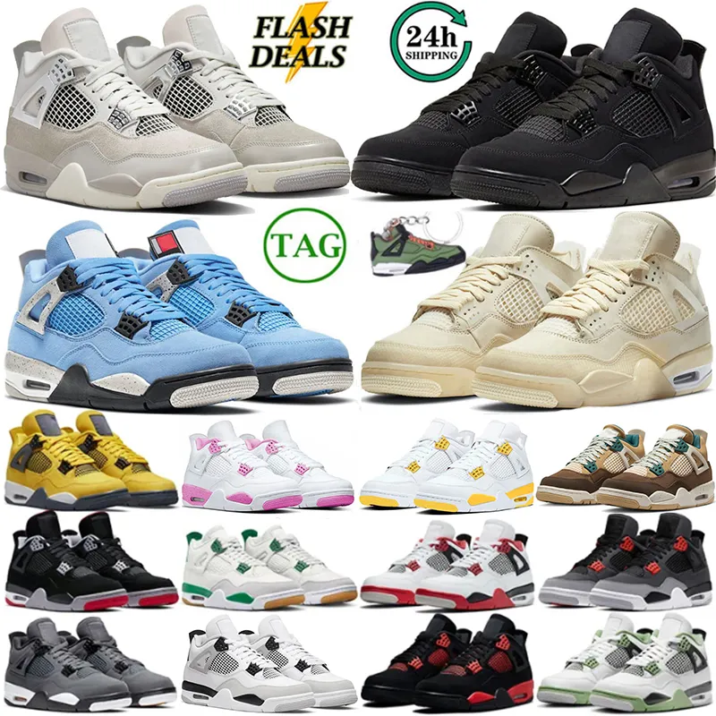 Basketball Chaussures Designer Sneakers Pine Green 4s Chaussures Military Military Black Cat 4 Midnight Navy Seafoam Photon Dust University Blue Blue Blue Mens Trainers Femmes