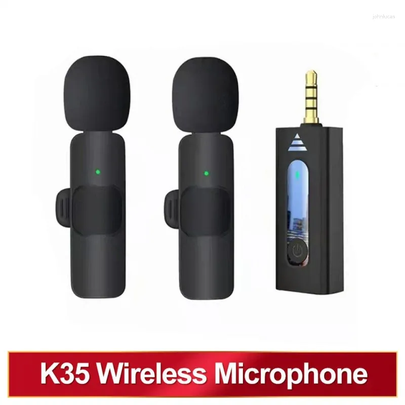 Mikrofoner 3,5 mm trådlöst Lavalier Lapel Microphone Omnidirectional Condenser Mic för kamerahögtalare Smartphone Living Stream Devices