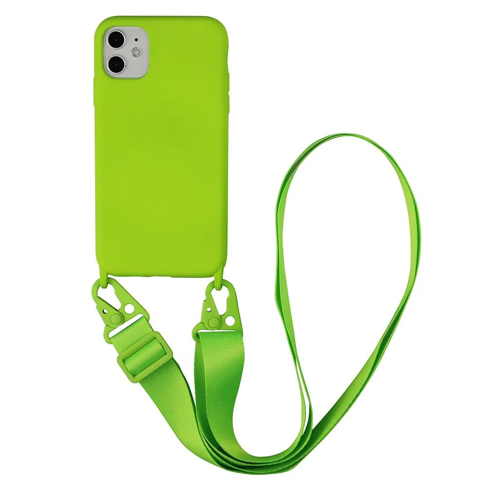 Custodia Con Tracolla Per IPhone – Silicone Morbido, Cordino Regolabile Rimovibile, Antiurto E Antiscivolo (iPhone 15, Nero)