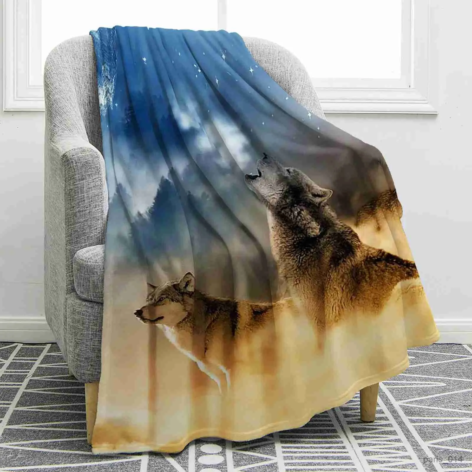 Wild Animal Wolf Flannel Soft Throw Blanket Soft And Fluffy For