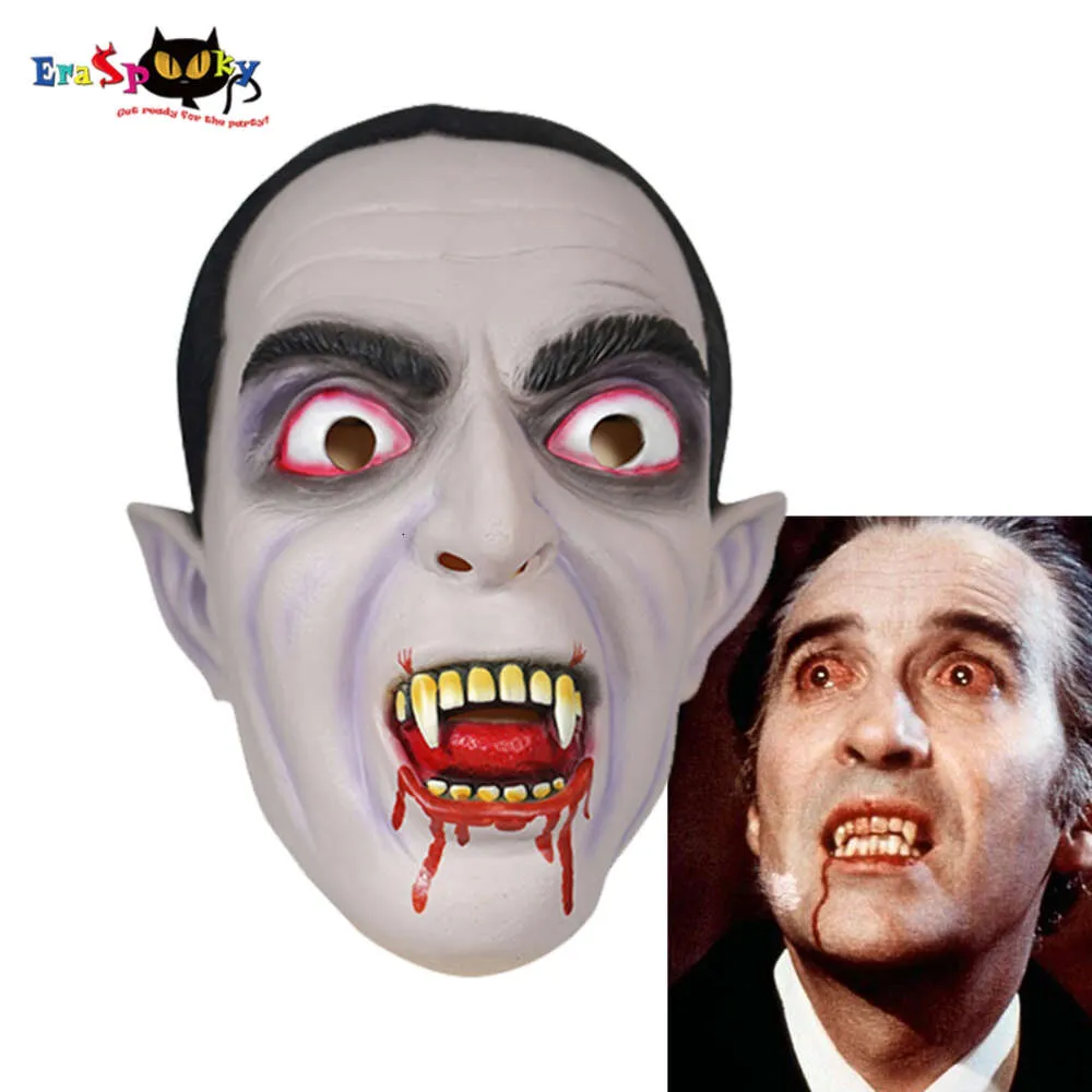 Masque de cosplay d'horreur effaçable Dracula, Cape de Vampire en Latex, Costume d'halloween pour fête d'adulte, accessoire de cosplay