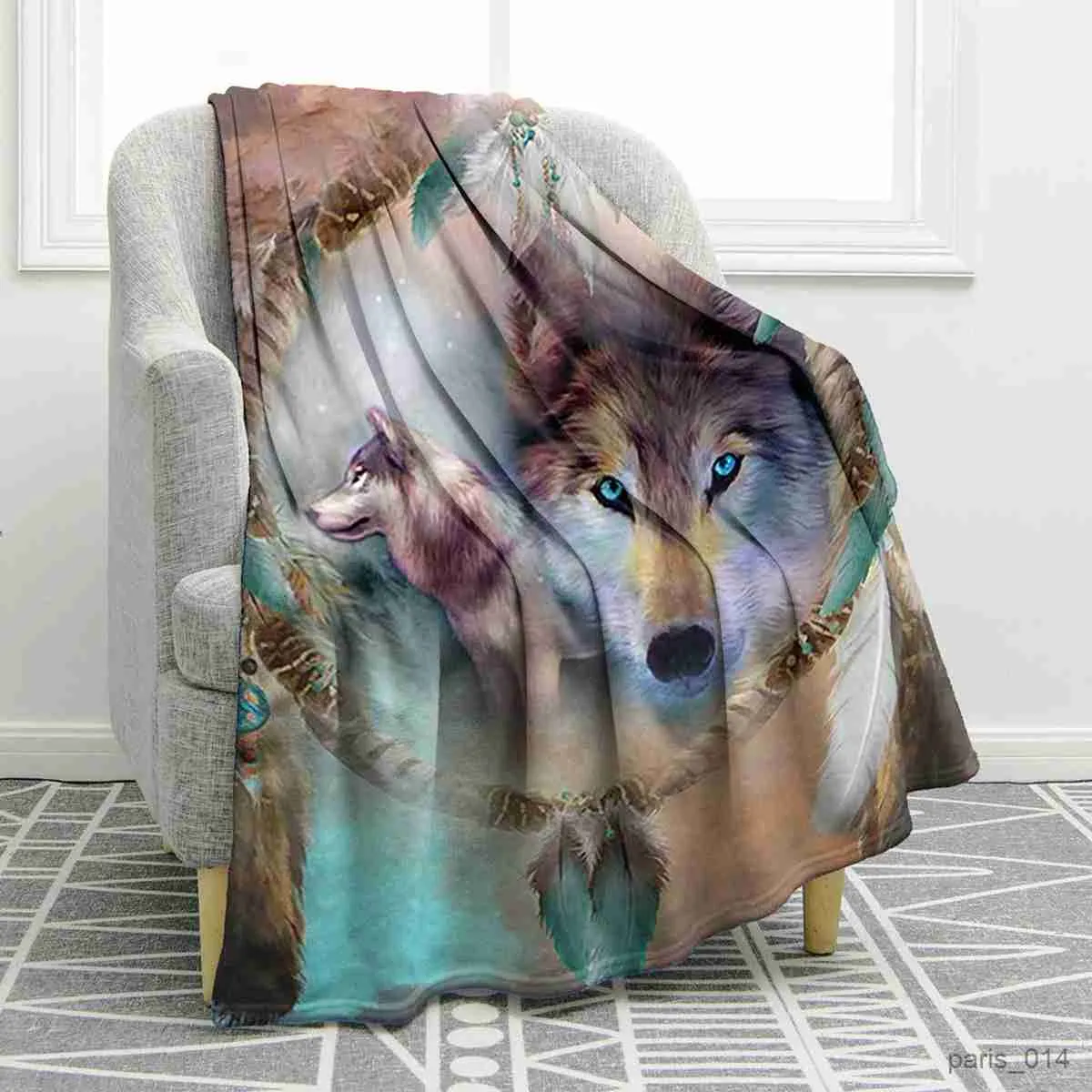 Blankets Wild Animal Wolf Flannel Warm Blanket Fluffy Soft Wildlife Wolves Blankets for Bed Sofa Nap Plush Travel Camping Rug